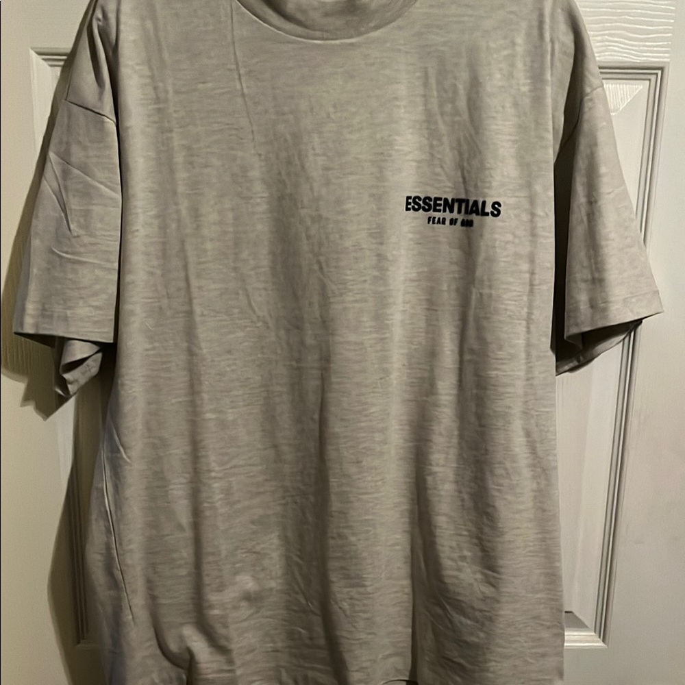 Essentials Gray Short Sleeve Tee Classic Crew Neck